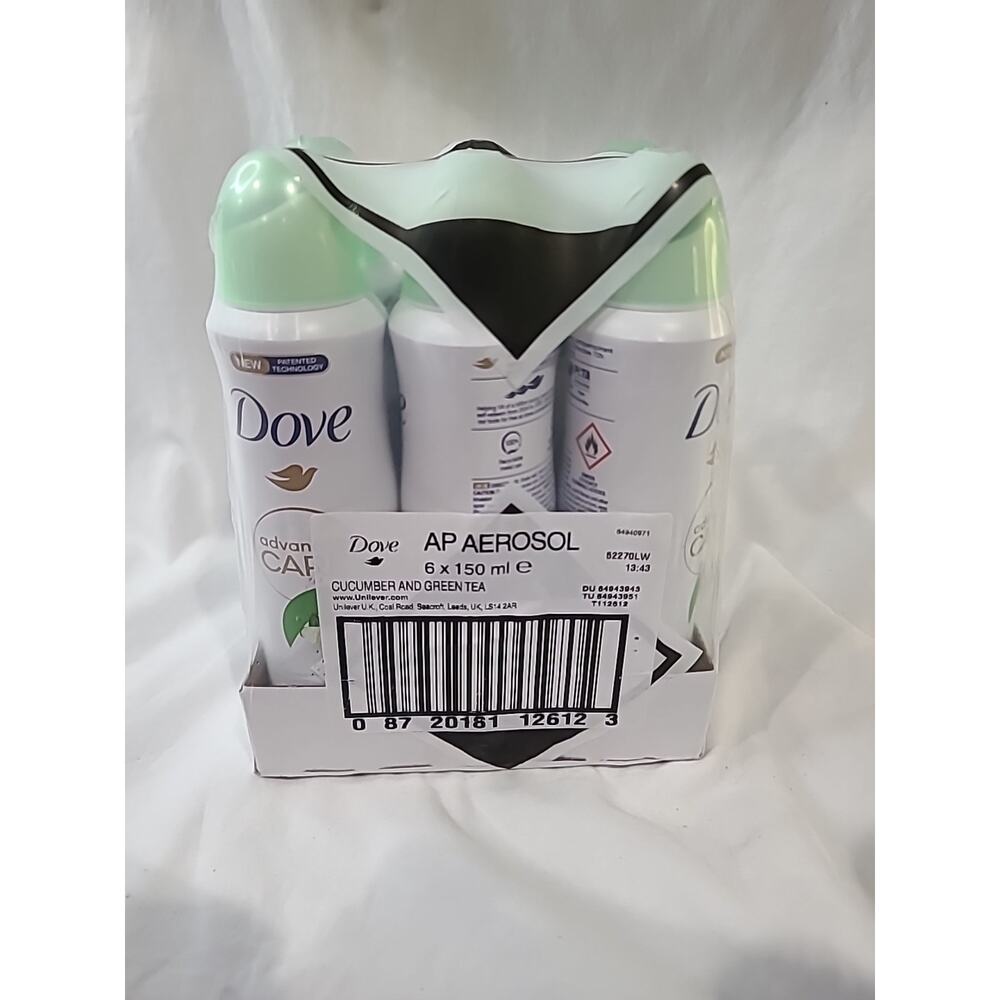 Dove Cucumber & Green Tea Go Fresh Deodorant Body Spray, 250ml 6 Pack